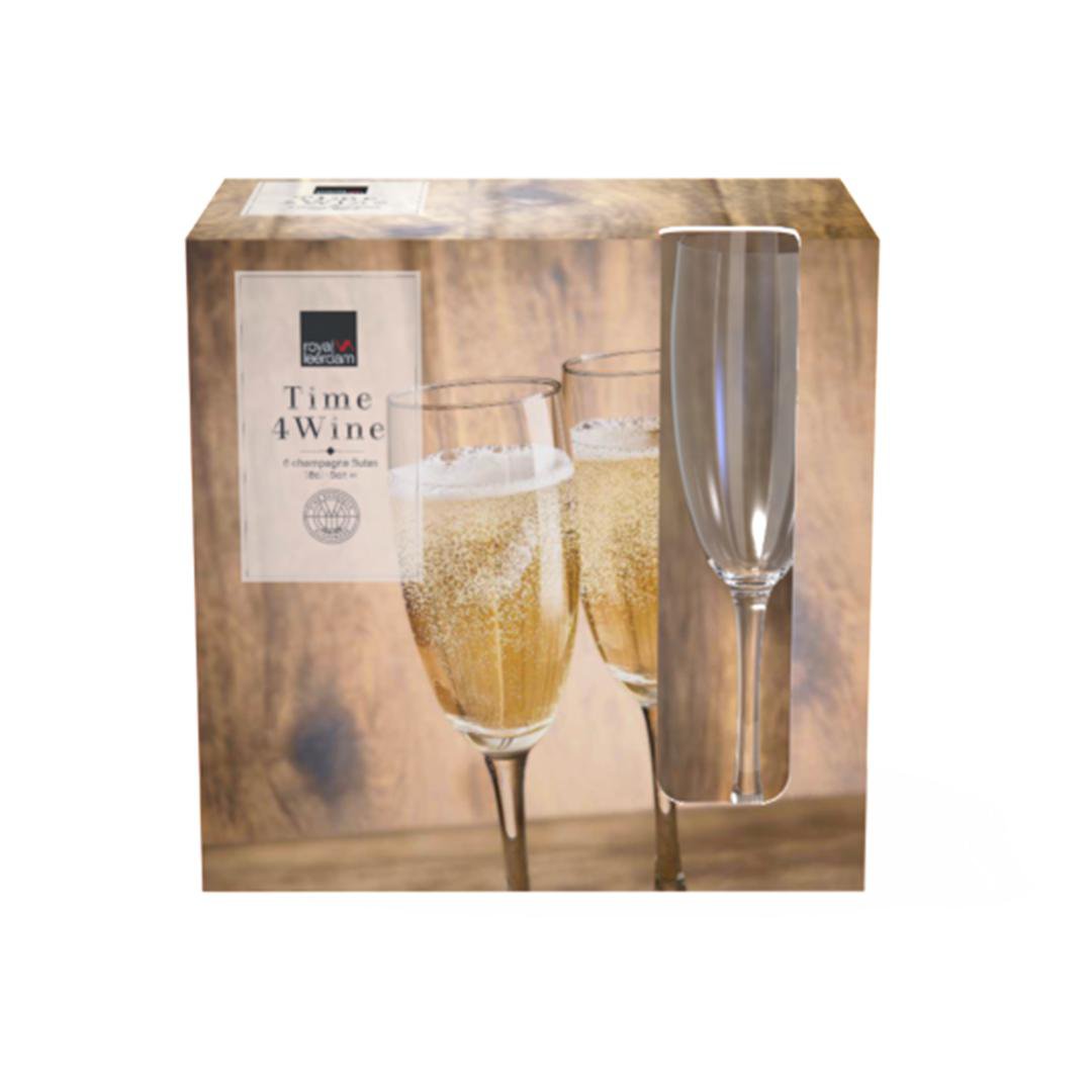 Royal Leerdam Glas kampavín 18cl 6stk Time4wine