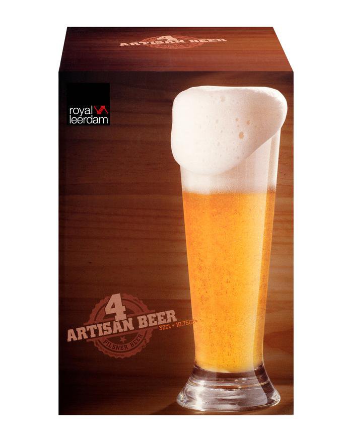 Royal Leerdam Glas bjór hátt 37cl 4stk Artisan
