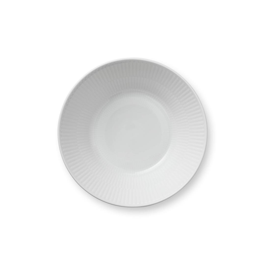 Royal Copenhagen White Fluted djúpur diskur 17cm
