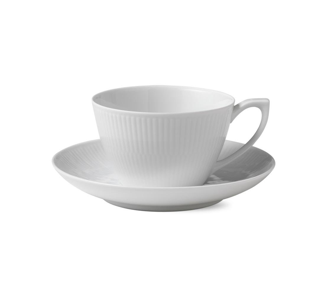 Image of Royal Copenhagen White Fluted bolli m. undirskál 28cl