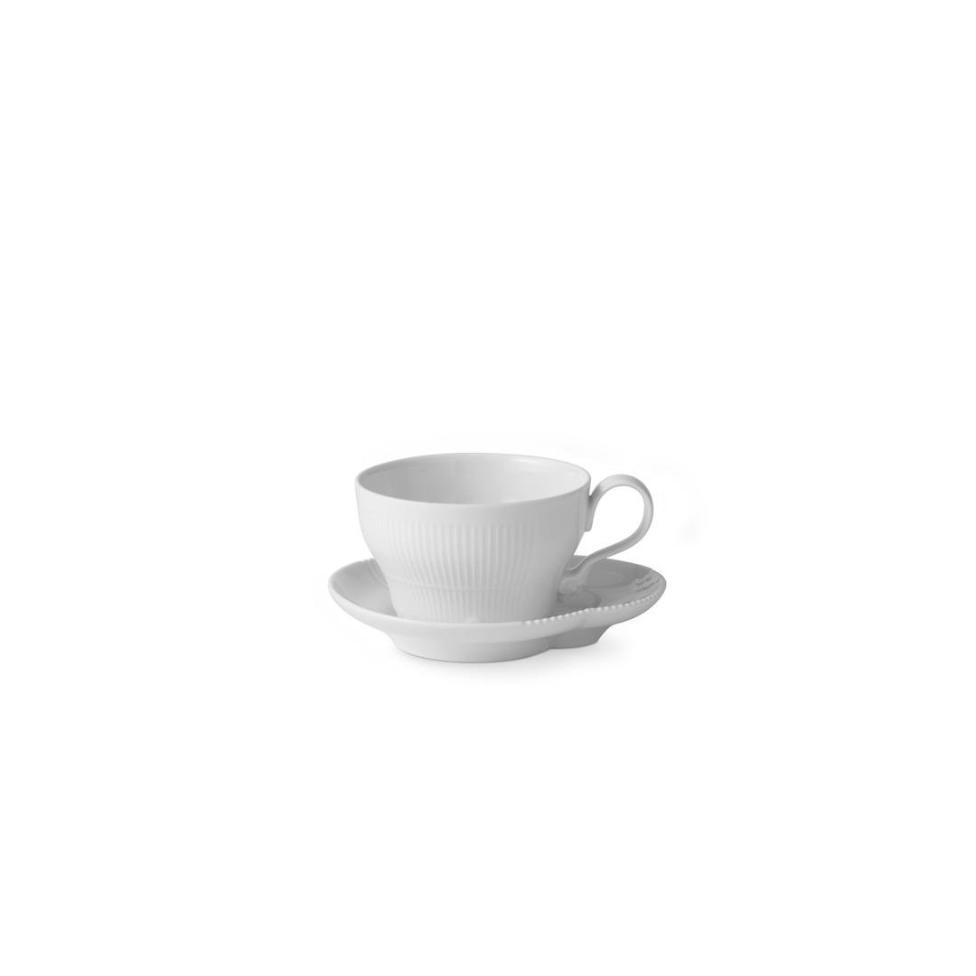Image of Royal Copenhagen White Elements bolli m.undirskál 26cl