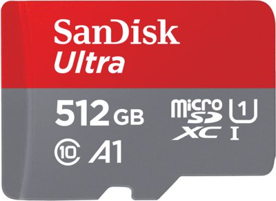 Sandisk 512GB Ultra Android 150MB/s microSD m. SD Adapter