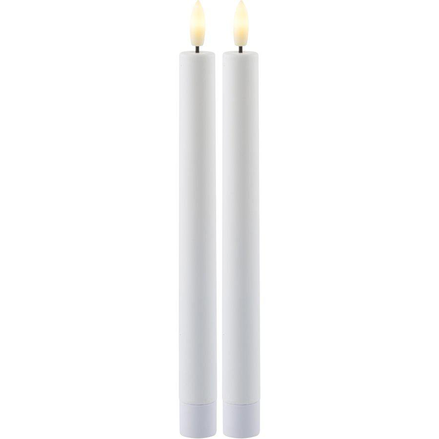Sirius Sille hleðslukerti há 25cm 2 stk- hvít