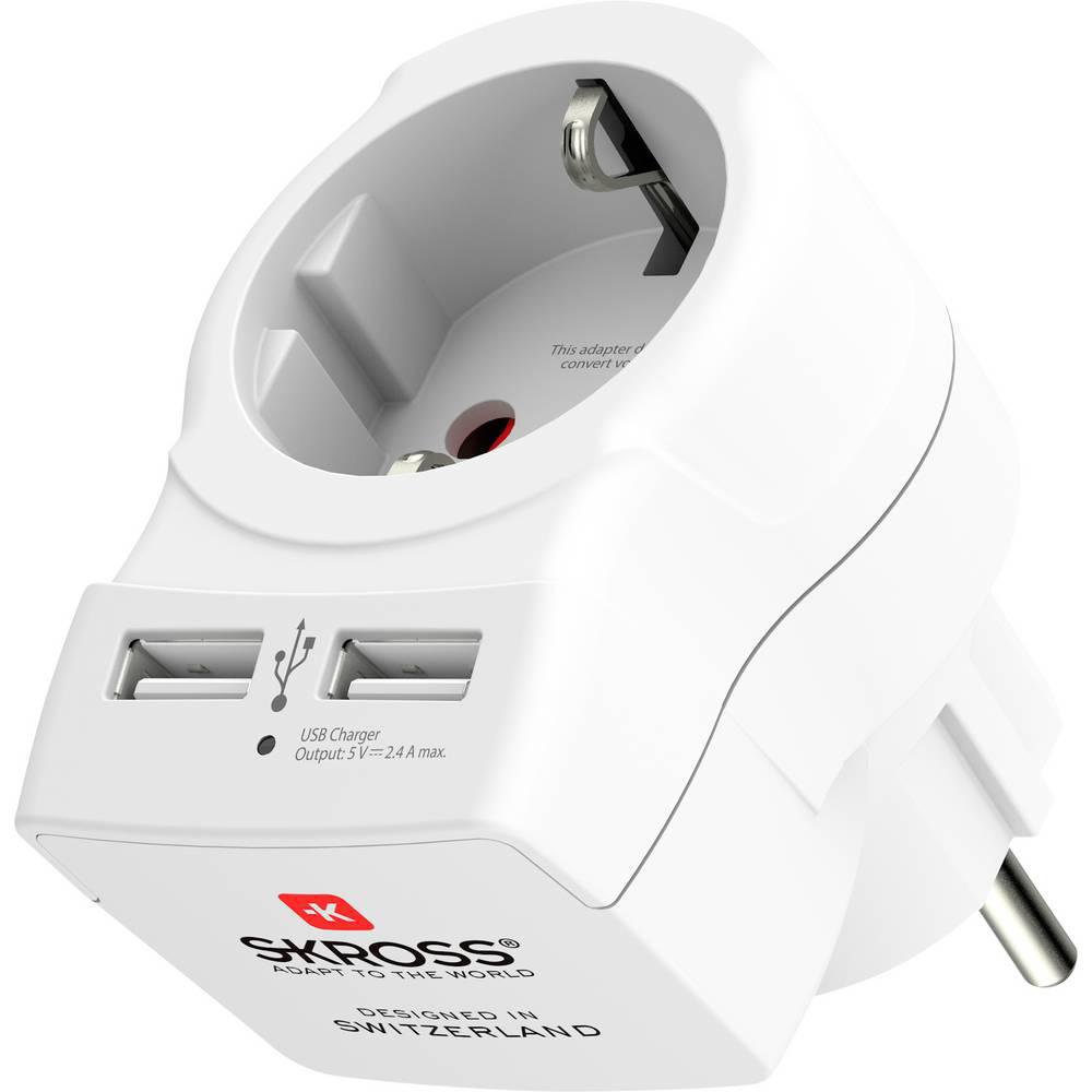 Skross Hleðslutæki 2 x USB-A + 220V