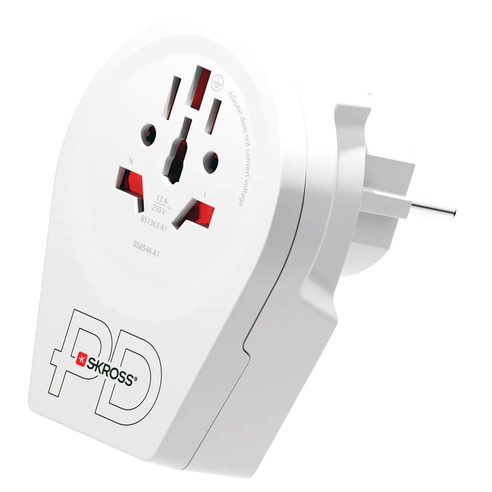 Skross World to Europe Breytistykki m. USB-C + A