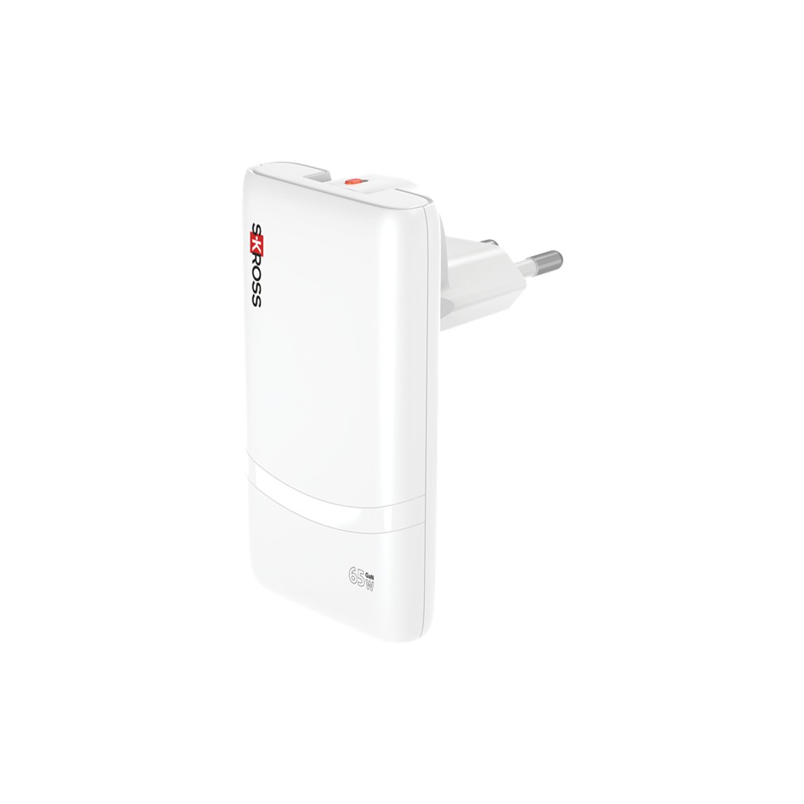 Skross Hleðslutæki 65W GaN USB-A + USB-C EU-US-UK
