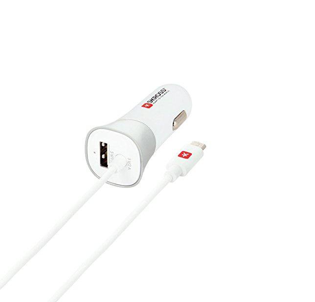 Skross USB hleðslutæki í bíl - USB og Micro USB Kapall