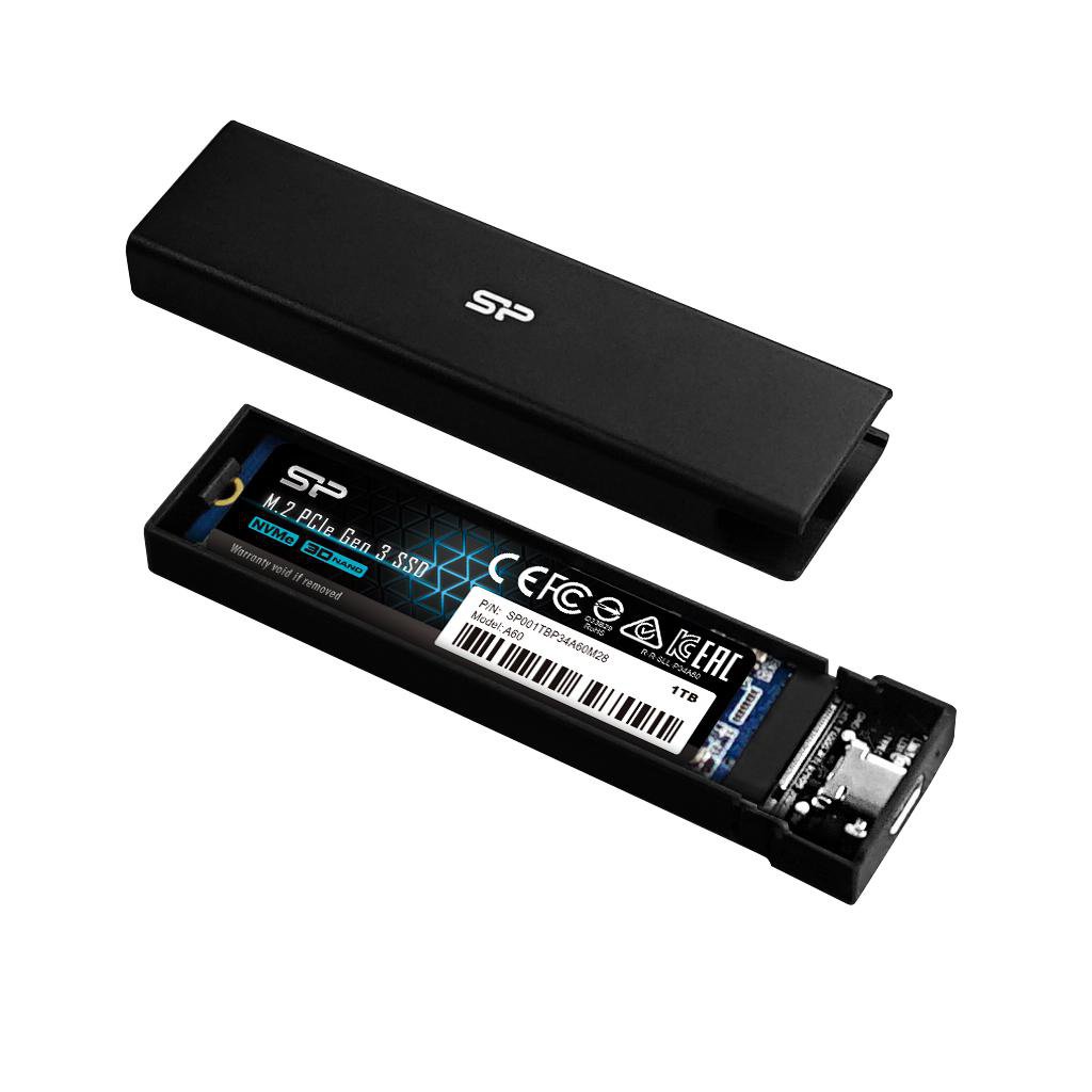 Silicon Power PD60 NVMe M.2 SSD USB 3.2 Gen 2 Hýsing