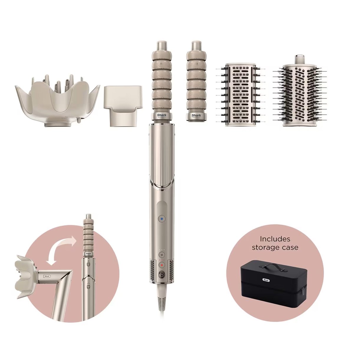 Image of Shark FlexStyle 5-in-1 Hairstyler HD446 kampavínslitað