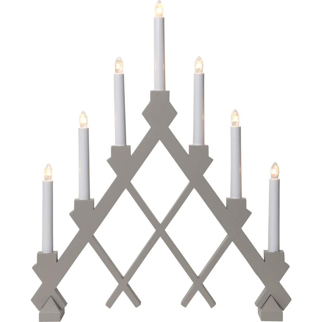 Image of Star Trading Aðventuljós Rut 7 ljós grátt