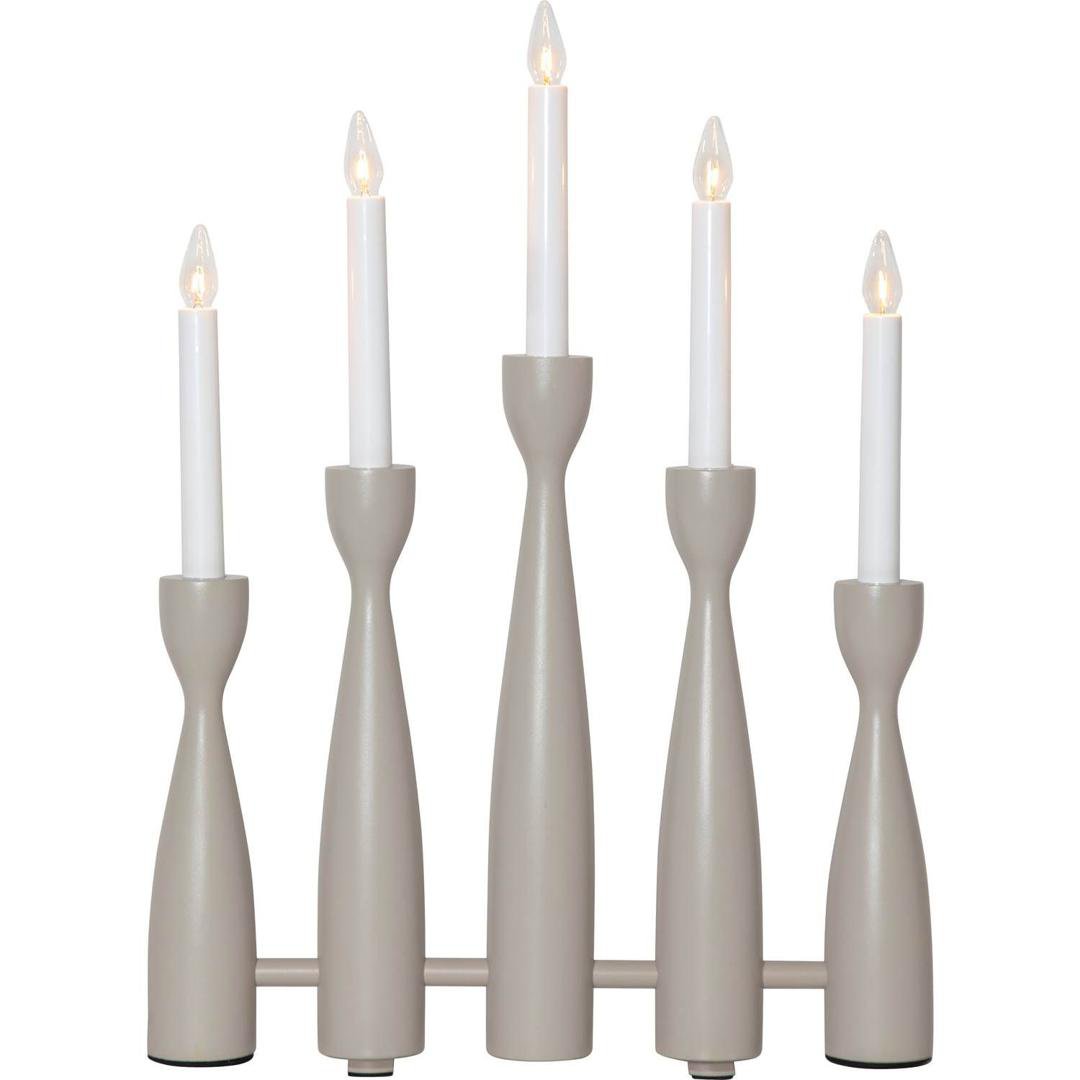 Image of Star Trading Aðventuljós Midja 5 ljós grátt