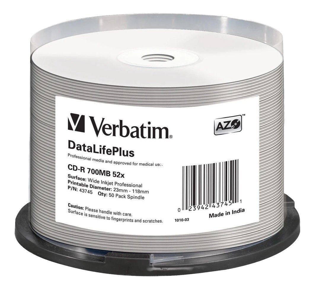 Image of Verbatim CD-R DataLife print 50x spindill #