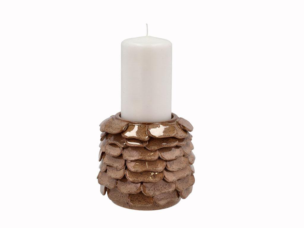 Villa Collection Kertastjaki 13,5x12 stoneware brown