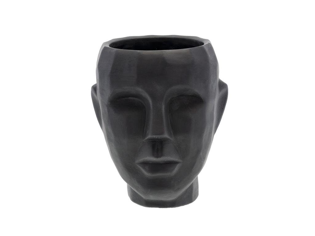 Image of Villa Collection Blómapottur 22,5cm höfuð cement black