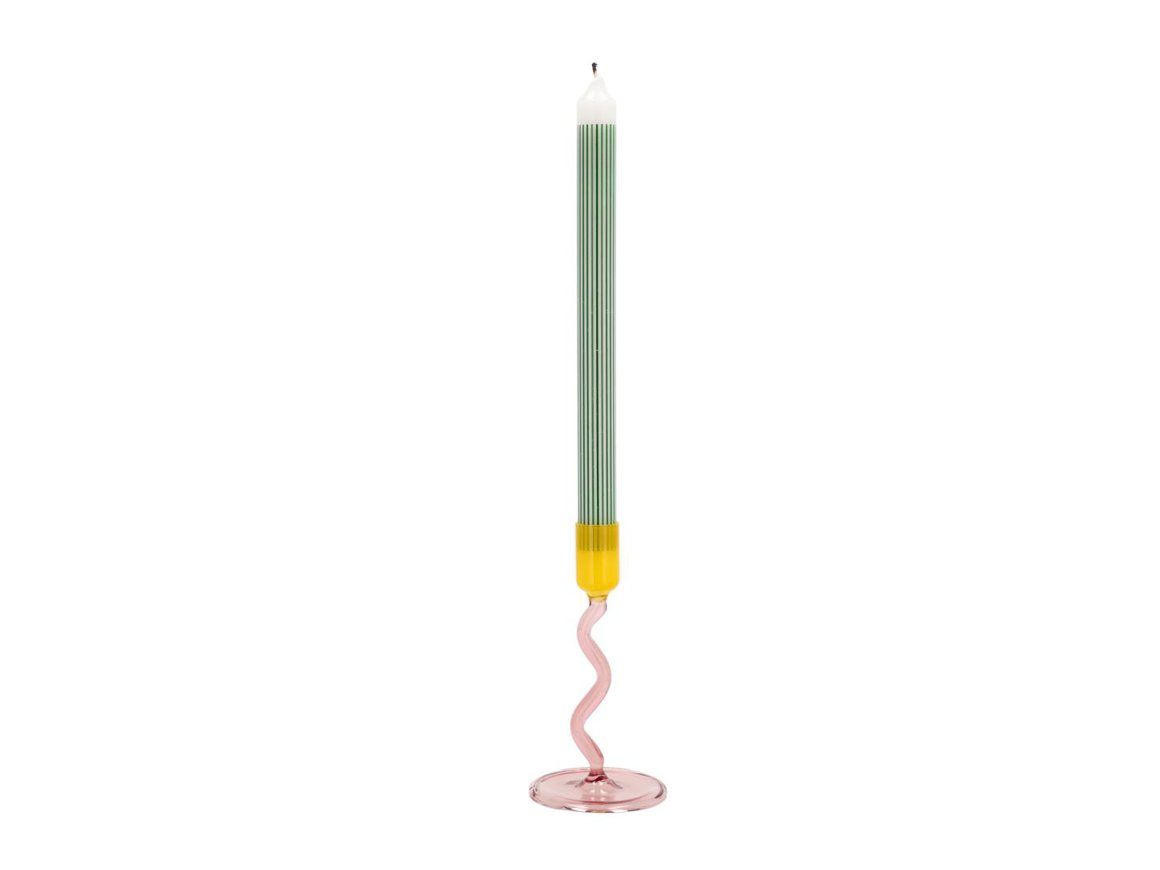 Villa Collection Kertastjaki gler Styles 8,5x15,3cm rose/yellow