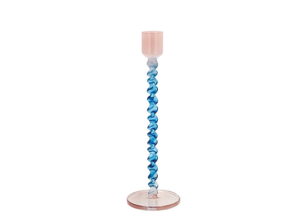 Villa Collection Kertastjaki gler Styles 7,4x20,3cm blue/rose