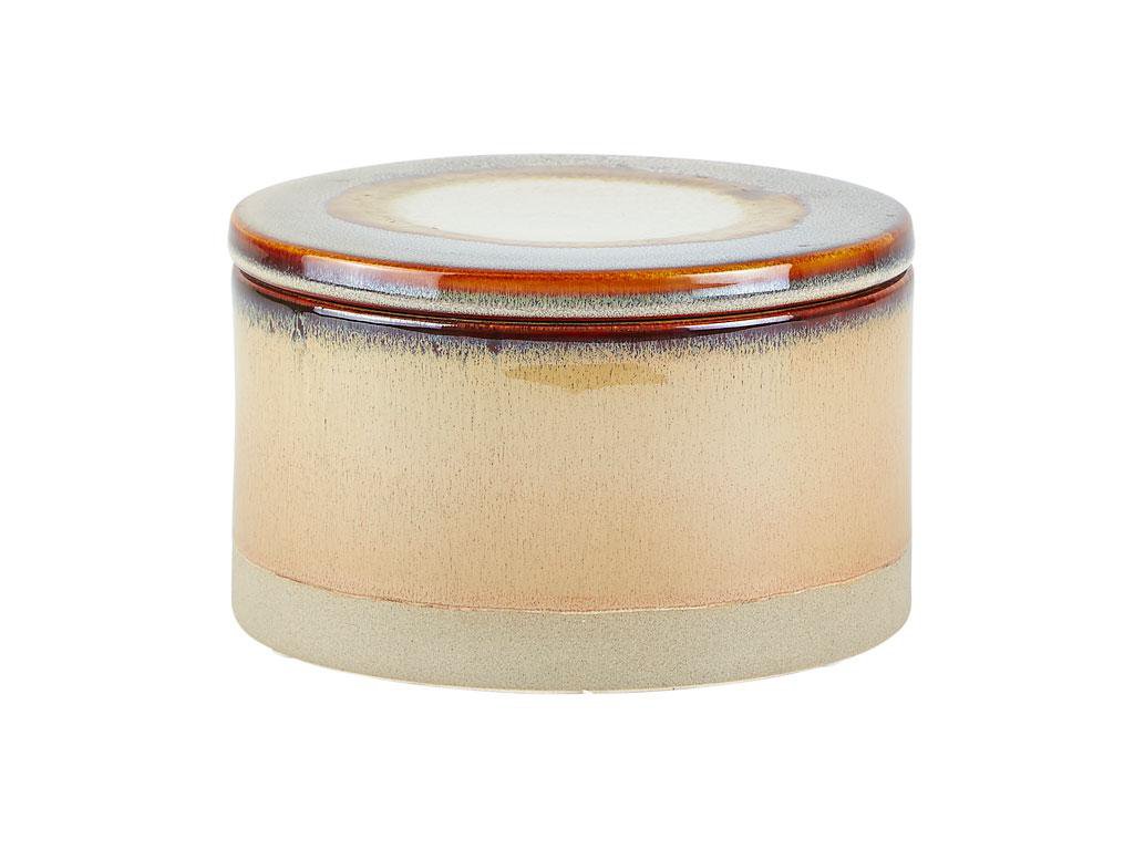Villa Collection Krukka m.loki keramik 15,5x9cm sand/green