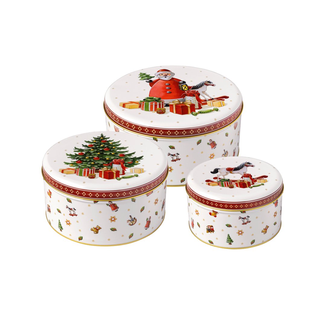 Image of Villeroy & Boch Winter Collage smákökubox sett með þremur