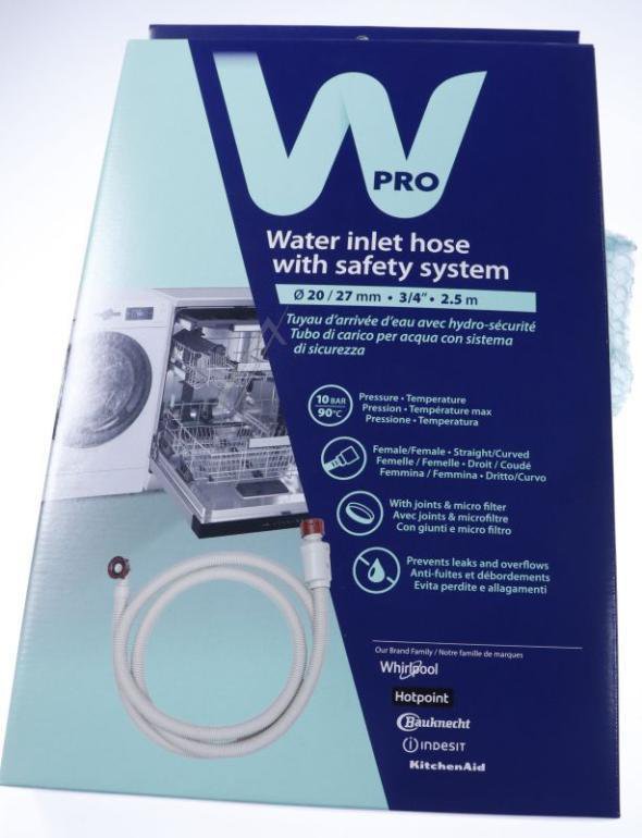 Whirlpool Vatnsinntaksslanga 2,5m m/Vatnsflæðivara