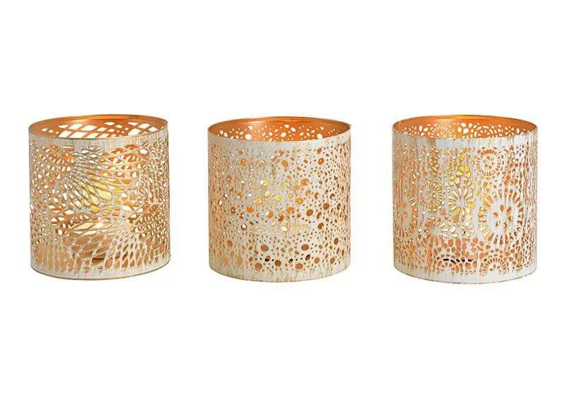 Image of Wurm Kertastjaki hvítur/gull 13cm 1stk.