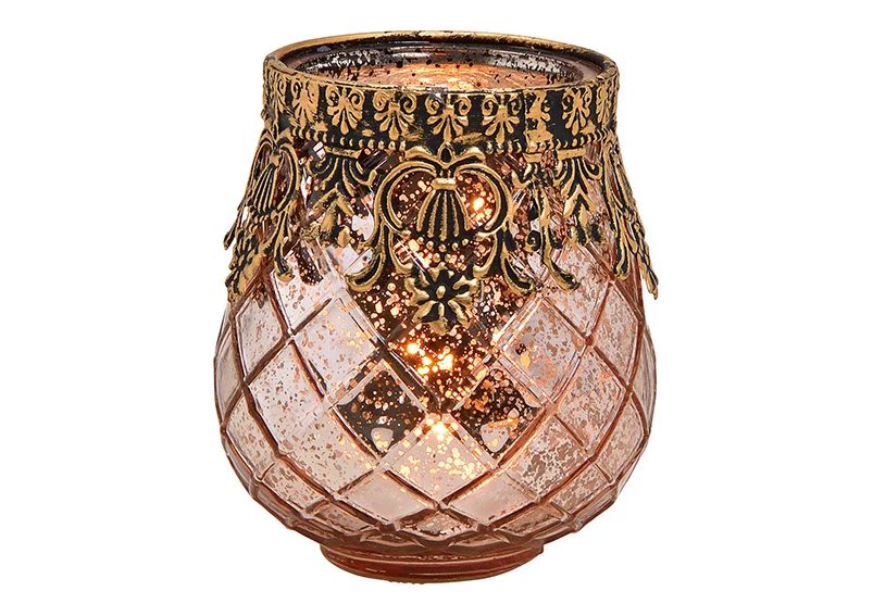 Image of Wurm Kertastjaki fyrir teljós bleikur og gylltur 10cm