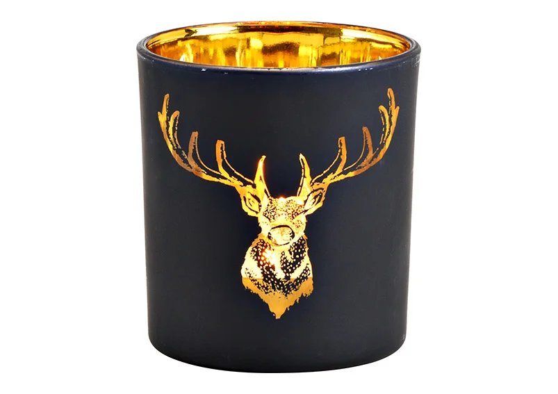 Image of Wurm Kertastjaki fyrir teljós hreindýr svartur/gull 8cm