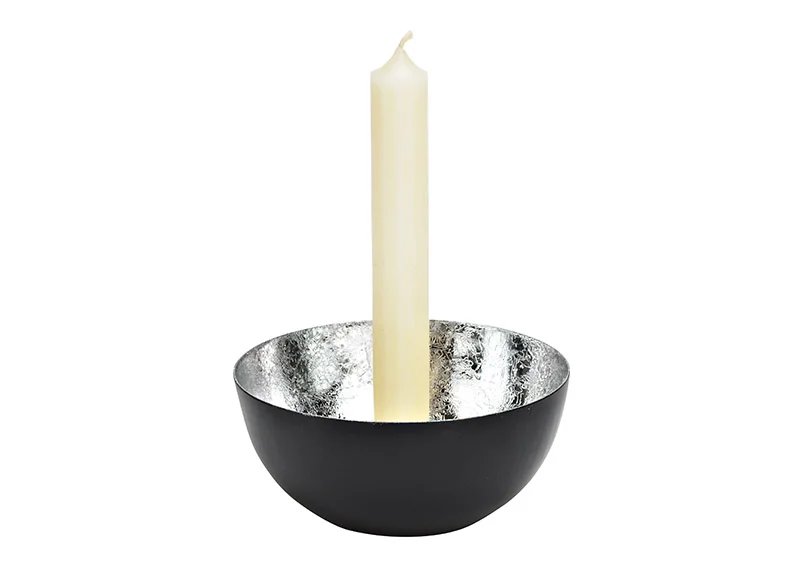 Image of Wurm Kertaskál málm svört og silfur 6cm