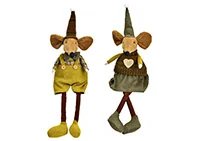 Image of Wurm Jólamús sitjandi tau 40cm 2 mism 1stk