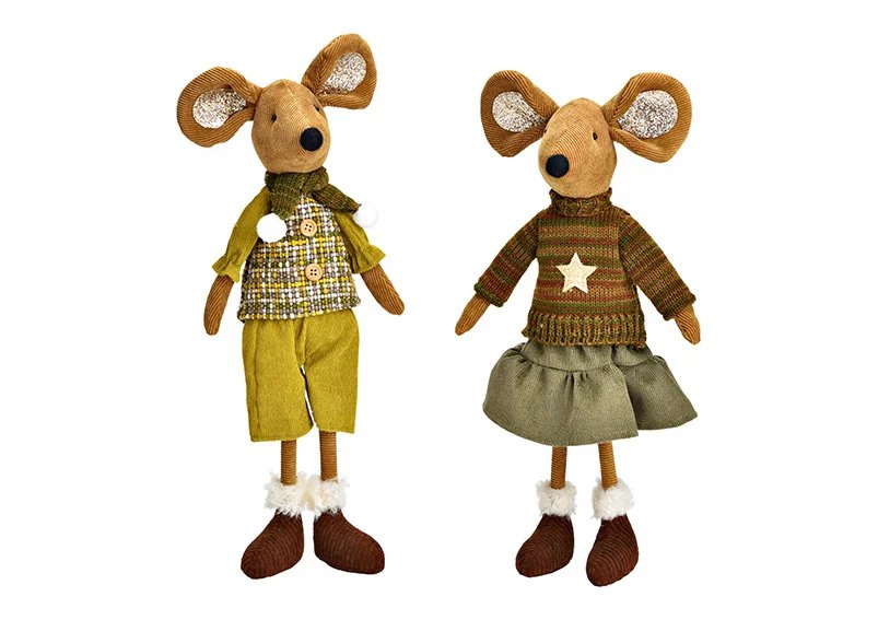 Image of Wurm Jólamús tau 36cm 2 mism 1stk