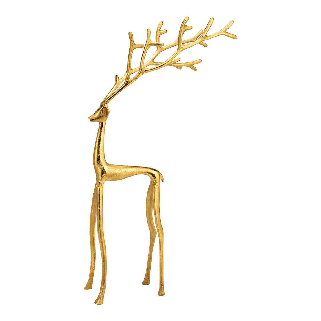 Image of Wurm Hreindýr úr málm gyllt 59cm