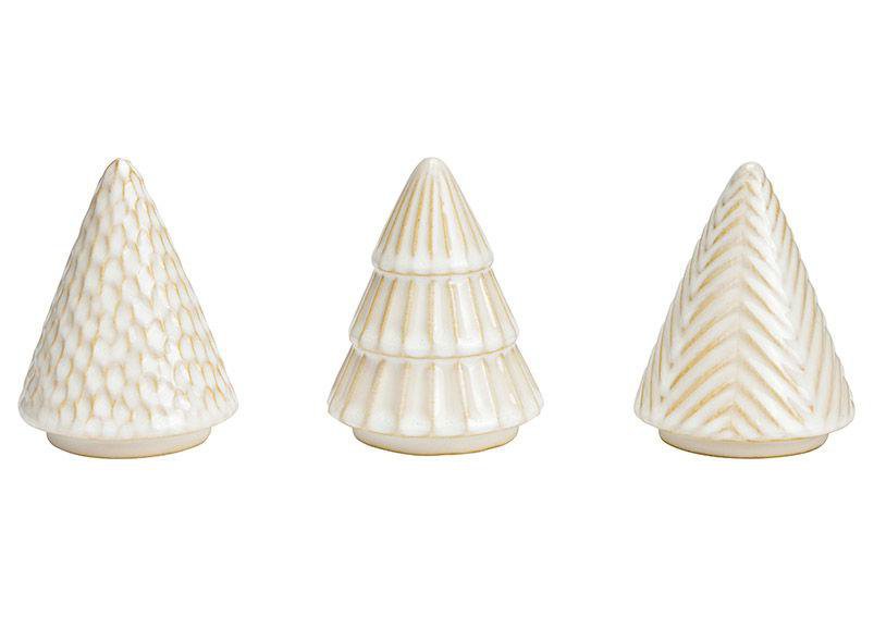 Image of Wurm Jólatré keramik hvítt 10cm 3mism 1stk