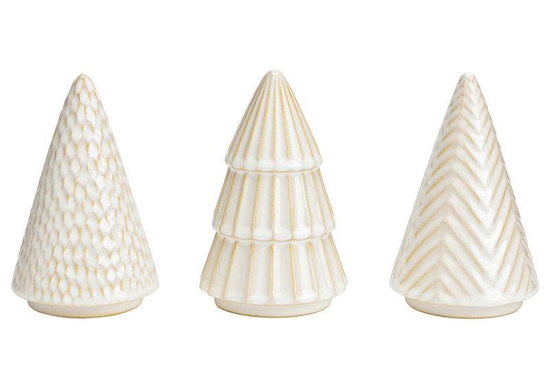 Image of Wurm Jólatré keramik hvítt 15cm 3mism 1stk