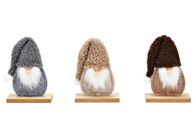 Image of Wurm Jólasveinn natur 13cm á tréplatta 3mism 1stk