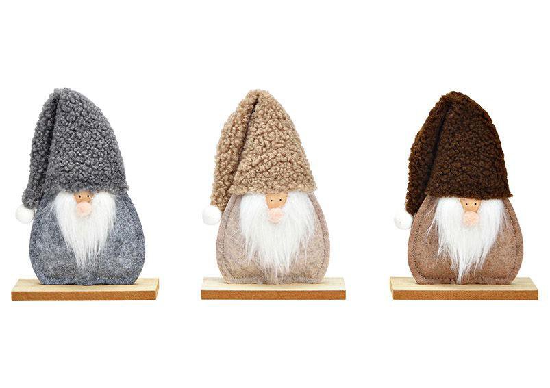 Image of Wurm Jólasveinn natur 18cm á tréplatta 3mism 1stk