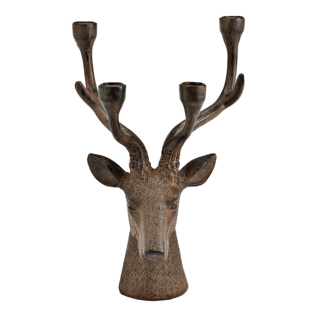 Image of Wurm Kertastjaki hreindýr fyrir 4 kerti 21x34x15cm brúnn