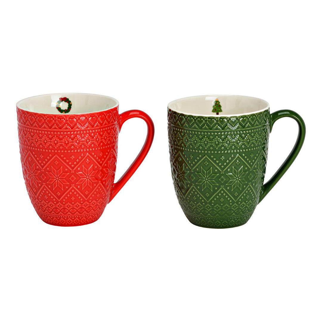 Image of Wurm Krús með jólamynstri 410ml 2mism 1stk