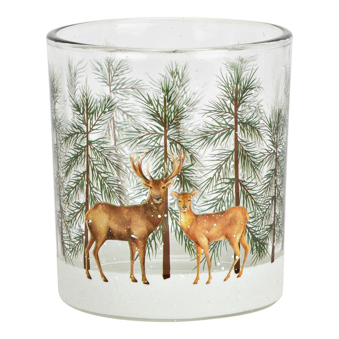 Image of Wurm Kertaglas 8cm hreindýr í skógi