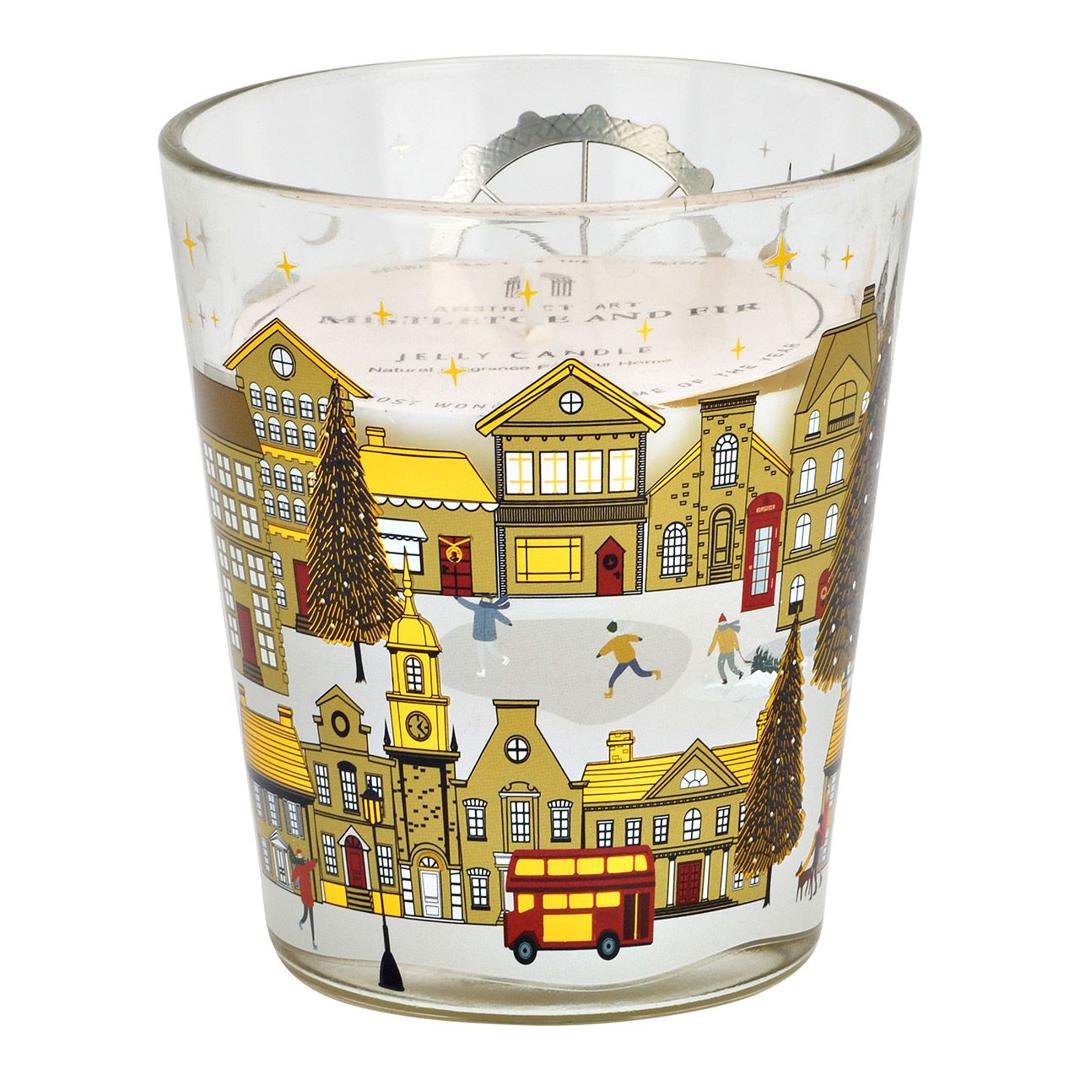 Image of Wurm Kerti í kertaglasi með mynd af þorpi 10cm