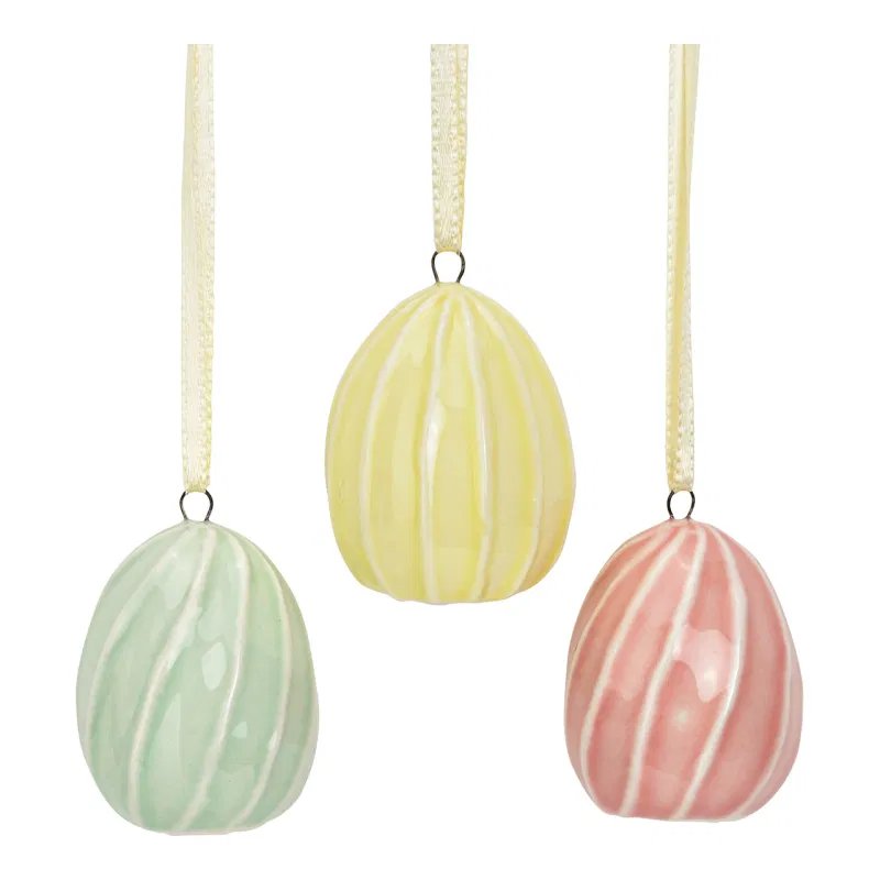 Image of Wurm Páskaegg upphengi 3x4cm 3 mism litir 1stk