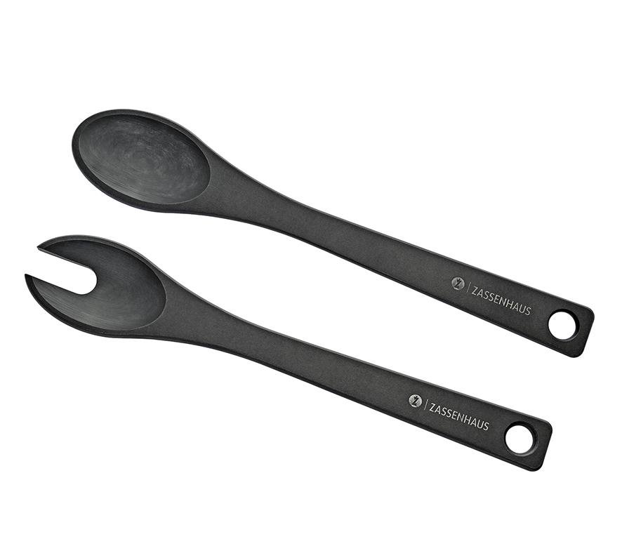 Zassenhaus Salatáhöld svört COMFORT LINE